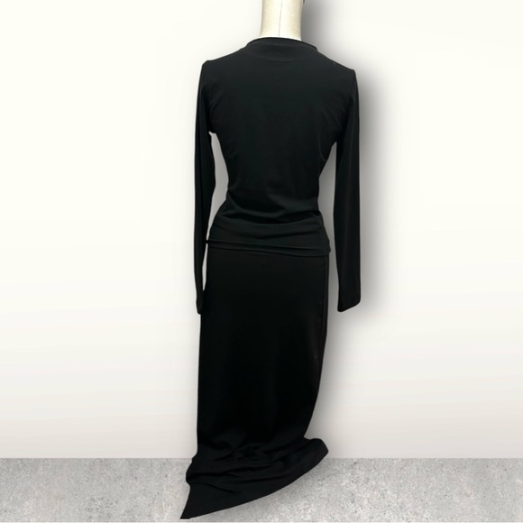 048 Trendy Queen | NWOT Set Black Long‑Sleeve Crop Top & Maxi Skirt (Size M) - Picture 8 of 14